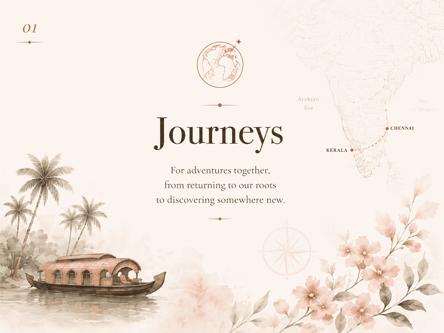 Journeys: For adventures together, from returning to our roots to discovering somewhere new.